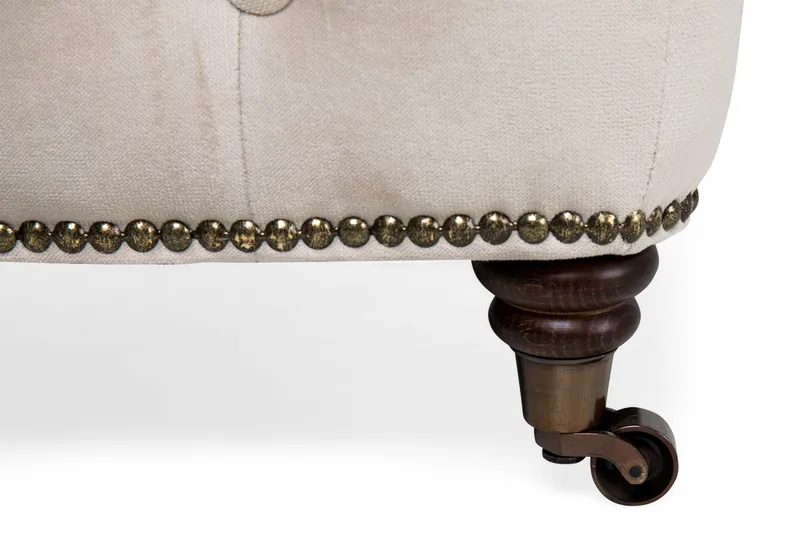 Chesterfield Deluxe Puf Velour - Beige - Møbler - Stole & lænestole - Taburet & skammel - Puf - Chesterfield puf