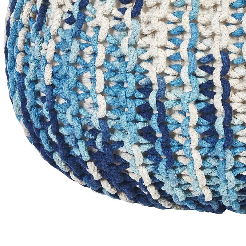 Puf Conrad - Hvid, Blå - Møbler - Stole & lænestole - Taburet & skammel - Ottoman