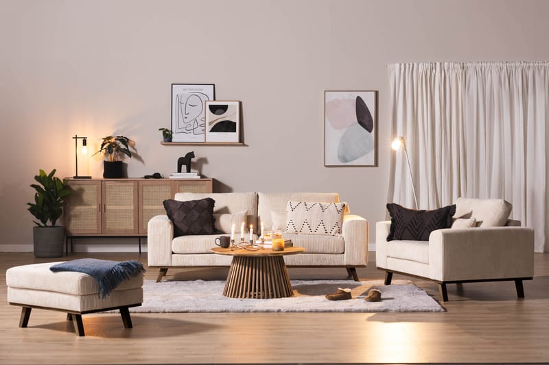 Copenhagen fodskammel Fløjl - Beige - Møbler - Stole & lænestole - Taburet & skammel - Puf