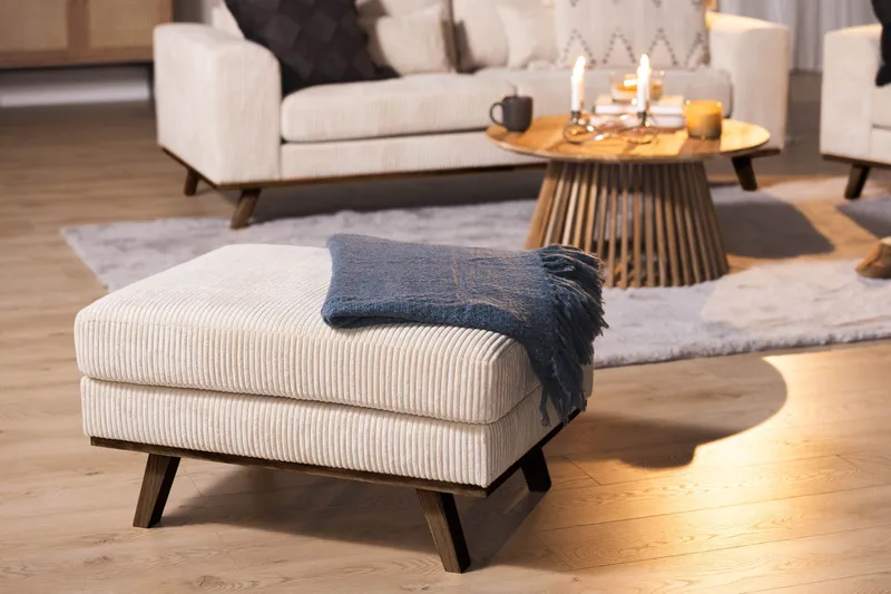 Copenhagen fodskammel Fløjl - Beige - Møbler - Stole & lænestole - Taburet & skammel - Puf