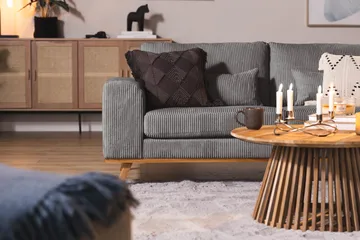 Copenhagen fodskammel Fløjl - Grå - Møbler - Stole & lænestole - Taburet & skammel - Puf