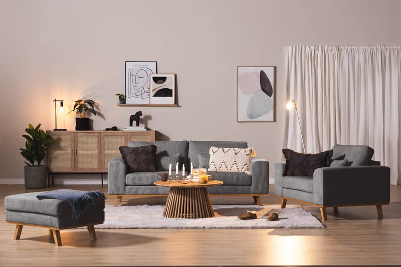 Copenhagen fodskammel Fløjl - Grå - Møbler - Stole & lænestole - Taburet & skammel - Puf