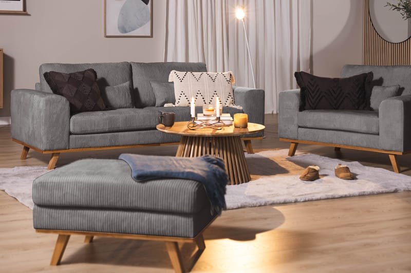 Copenhagen fodskammel Fløjl - Grå - Møbler - Stole & lænestole - Taburet & skammel - Puf