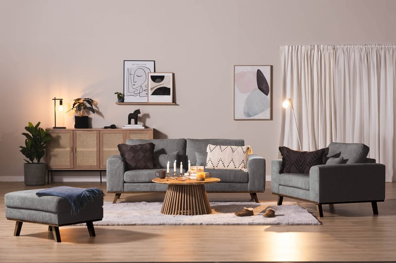 Copenhagen fodskammel Fløjl - Grå - Møbler - Stole & lænestole - Taburet & skammel - Puf