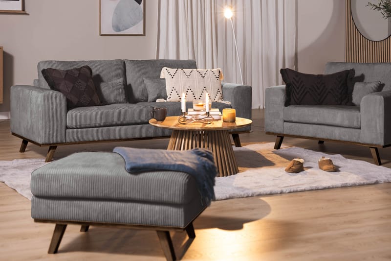 Copenhagen fodskammel Fløjl - Grå - Møbler - Stole & lænestole - Taburet & skammel - Puf