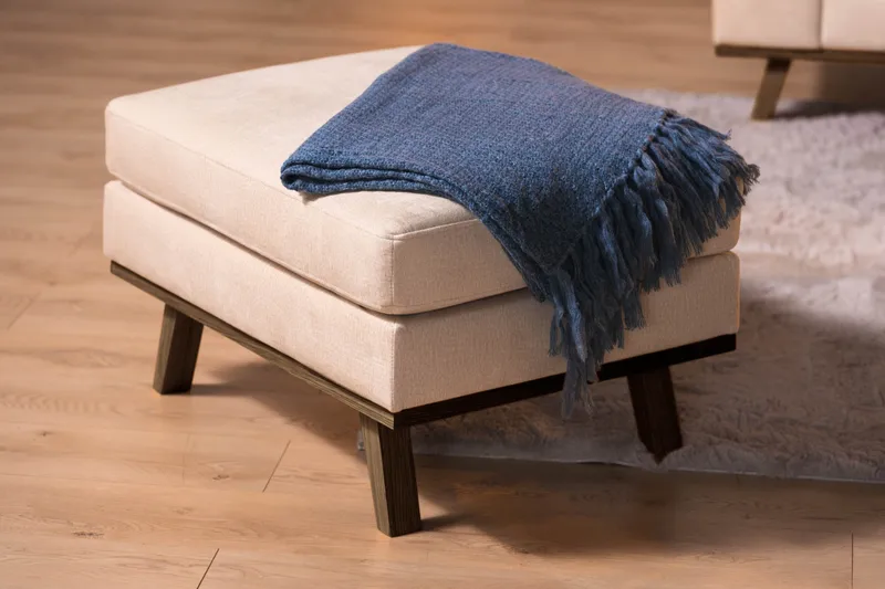 Copenhagen Fodskammel Velour - Beige - Møbler - Stole & lænestole - Taburet & skammel - Puf