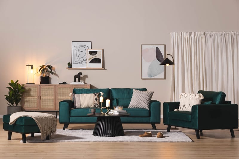 Copenhagen Fodskammel Velour - Grøn - Møbler - Stole & lænestole - Taburet & skammel - Puf