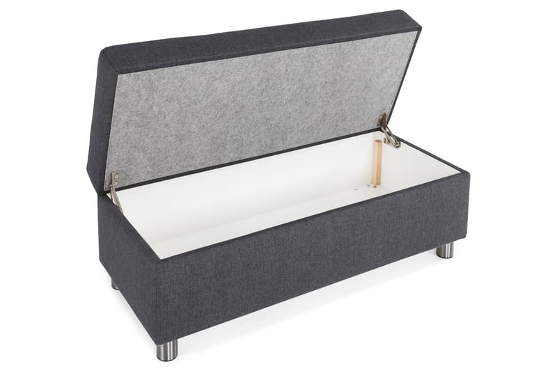 Crazy Fodskammel med Opbevaring 120x50 - Mørkegrå - Møbler - Stole & lænestole - Taburet & skammel - Puf