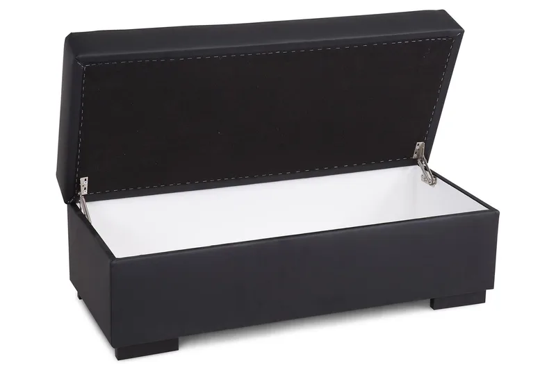 Crazy Fodskammel med Opbevaring 120x50 - Sort Kunstlæder - Møbler - Stole & lænestole - Taburet & skammel - Puf