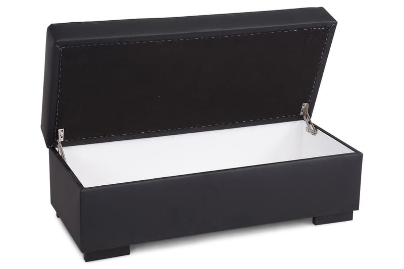 Crazy Fodskammel med Opbevaring 120x50 - Sort Kunstlæder - Møbler - Stole & lænestole - Taburet & skammel - Puf