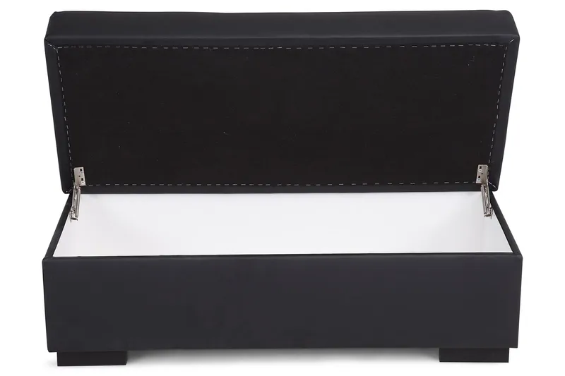 Crazy Fodskammel med Opbevaring 120x50 - Sort Kunstlæder - Møbler - Stole & lænestole - Taburet & skammel - Puf