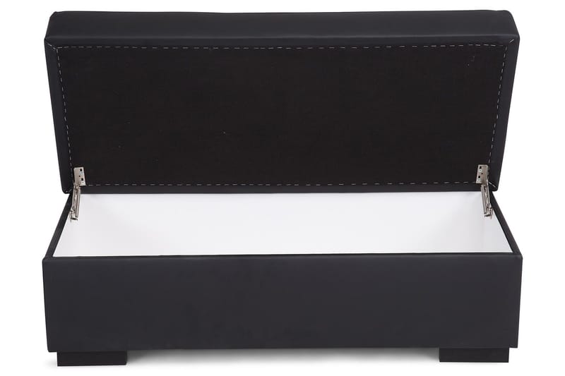 Crazy Fodskammel med Opbevaring 120x50 - Sort Kunstlæder - Møbler - Stole & lænestole - Taburet & skammel - Puf