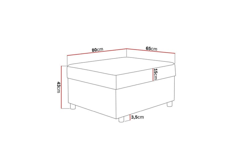 Crazy Fodskammel med Opbevaring 80x65 - Antracit - Møbler - Stole & lænestole - Taburet & skammel - Puf