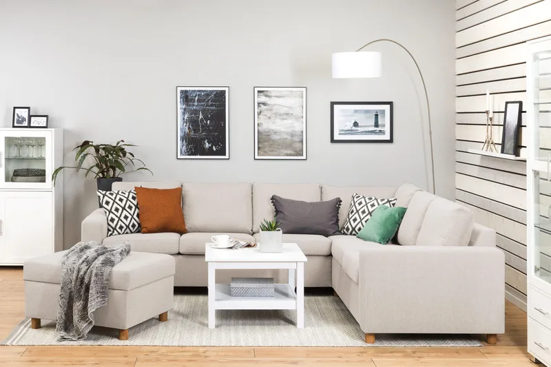 Crazy Fodskammel med Opbevaring 80x65 - Beige - Møbler - Stole & lænestole - Taburet & skammel - Puf