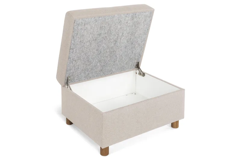 Crazy Fodskammel med Opbevaring 80x65, Beige