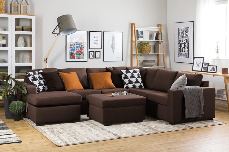 Crazy Fodskammel med Opbevaring 80x65 - Brun - Møbler - Stole & lænestole - Taburet & skammel - Puf