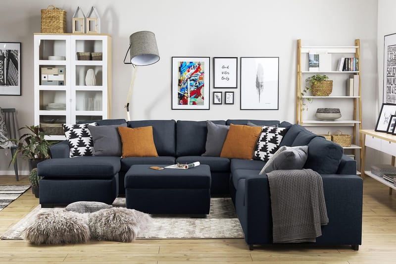 Crazy Fodskammel med Opbevaring 80x65 - Mørkeblå - Møbler - Stole & lænestole - Taburet & skammel - Puf