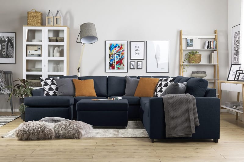 Crazy Fodskammel med Opbevaring 80x65 - Mørkeblå - Møbler - Stole & lænestole - Taburet & skammel - Puf