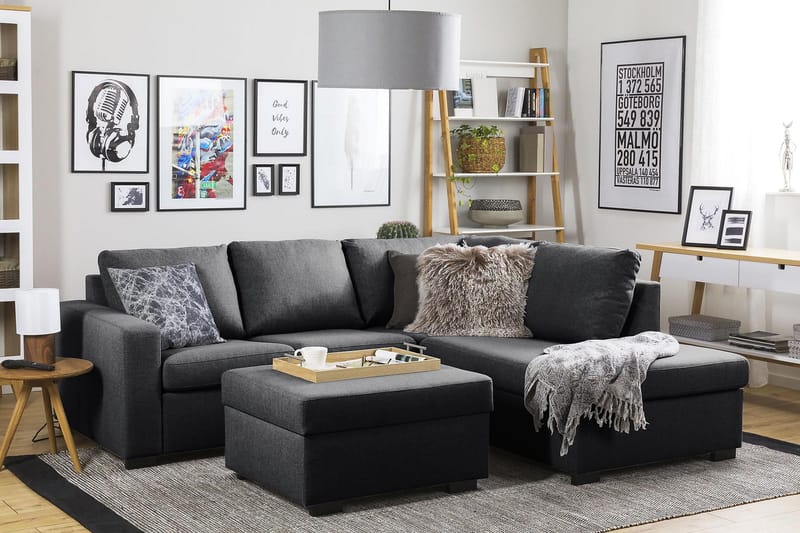 Crazy Fodskammel med Opbevaring 80x65 - Mørkegrå - Møbler - Stole & lænestole - Taburet & skammel - Puf