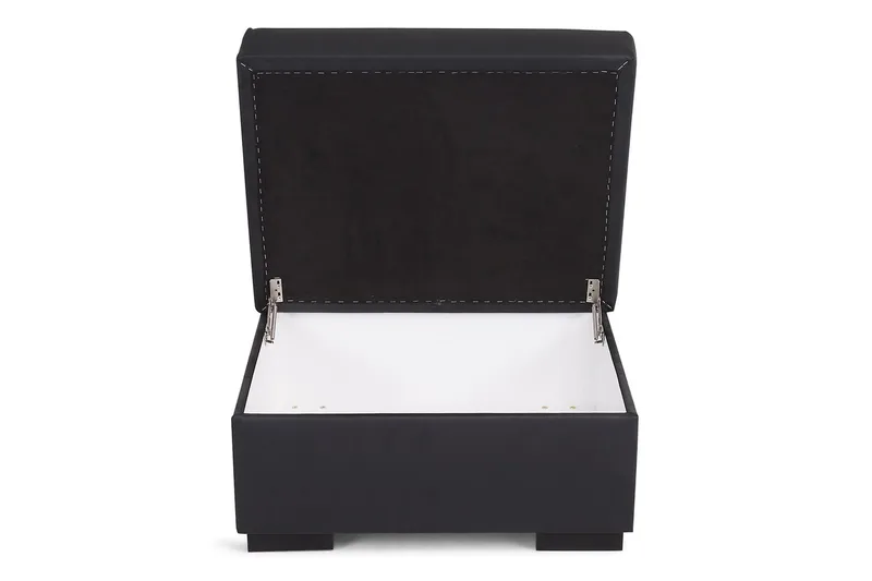 Crazy Fodskammel med Opbevaring 80x65 - Sort Kunstlæder - Møbler - Stole & lænestole - Taburet & skammel - Puf