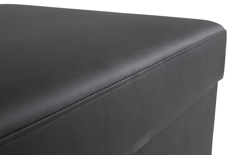 Crazy Fodskammel med Opbevaring 80x65 - Sort Kunstlæder - Møbler - Stole & lænestole - Taburet & skammel - Puf