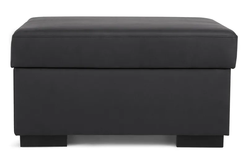 Crazy Fodskammel med Opbevaring 80x65 - Sort Kunstlæder - Møbler - Stole & lænestole - Taburet & skammel - Puf