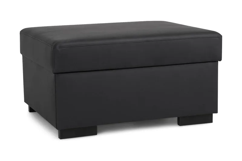 Crazy Fodskammel med Opbevaring 80x65, Sort Kunstlæder