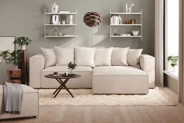 Cubo 1-personers Rektangulær Fodskammelmodul i Manchester 120 cm bred - Beige - Møbler - Stole & lænestole - Taburet & skammel - Puf