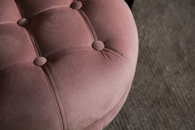 Dahlia Puf - Lys Rosa Velour 50cm - Møbler - Stole & lænestole - Taburet & skammel - Puf