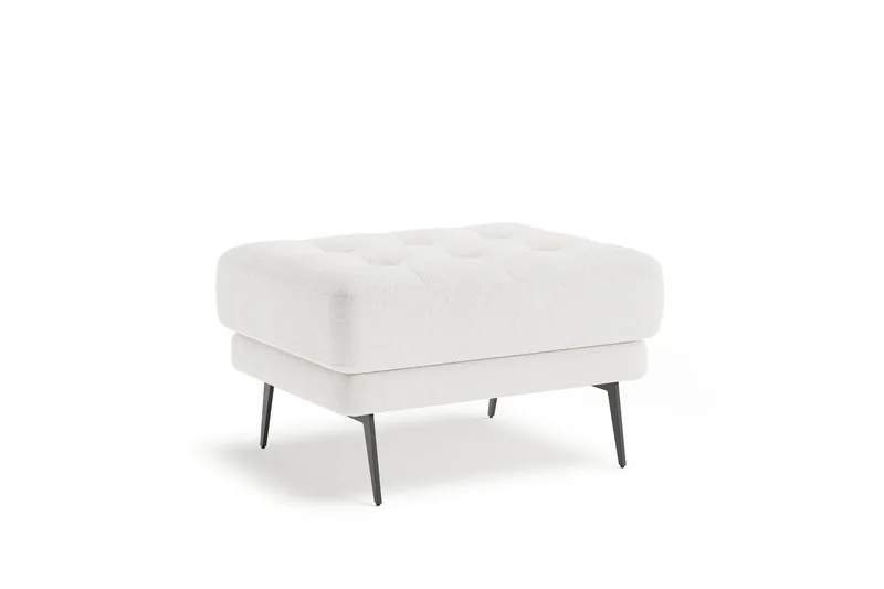 Debbi Fodskammel 78 cm Rektangulær, Hvid Bouclé