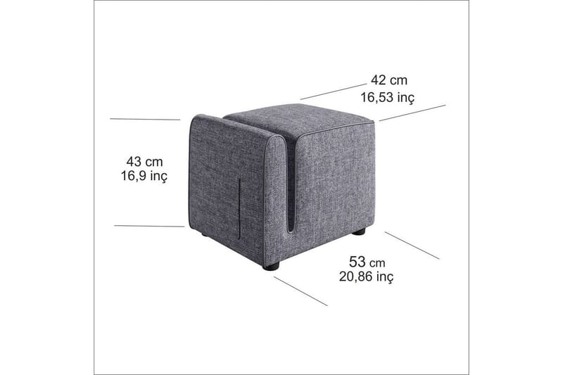 Puf Djarhint Grå - Grå - Møbler - Stole & lænestole - Taburet & skammel - Ottoman