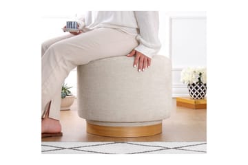 Puf Doroufield Creme - Creme - Møbler - Stole & lænestole - Taburet & skammel - Ottoman
