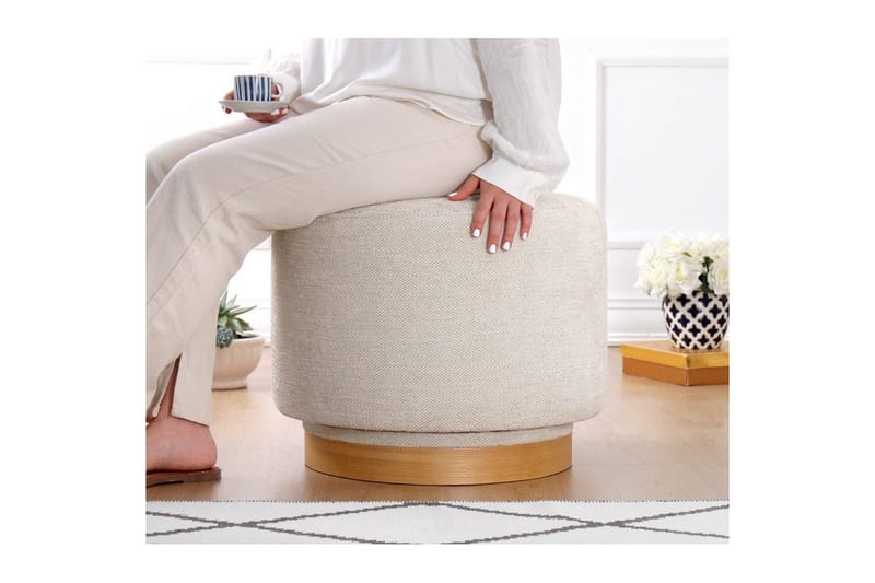 Puf Doroufield Creme - Creme - Møbler - Stole & lænestole - Taburet & skammel - Ottoman