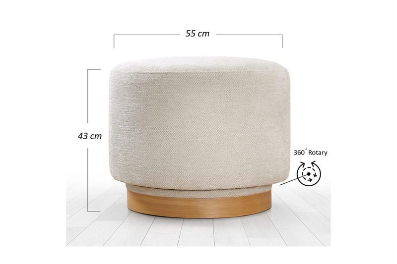 Puf Doroufield Creme - Creme - Møbler - Stole & lænestole - Taburet & skammel - Ottoman