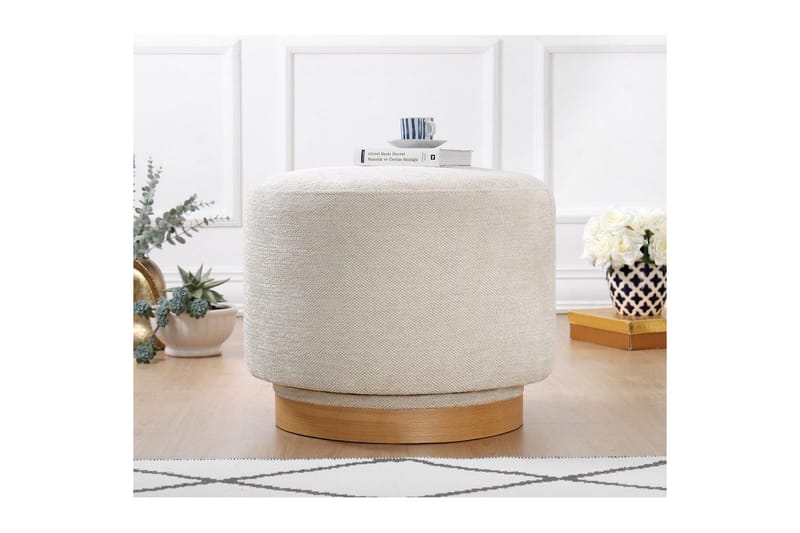 Puf Doroufield Creme - Creme - Møbler - Stole & lænestole - Taburet & skammel - Ottoman