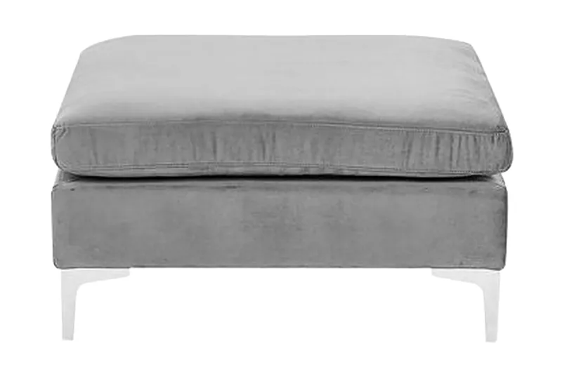 Evja Fodskammel - Velour/Grå - Møbler - Stole & lænestole - Taburet & skammel - Puf
