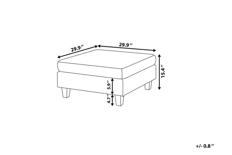 Fevik fodskammel 76 | 76 cm - Grå - Puf