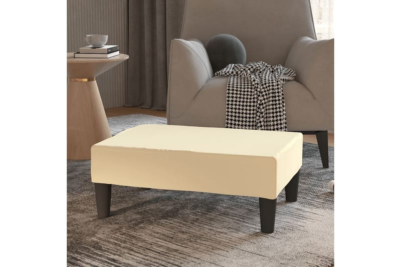 fodskammel 78x56x32 cm kunstlæder cremefarvet - Creme - Puf