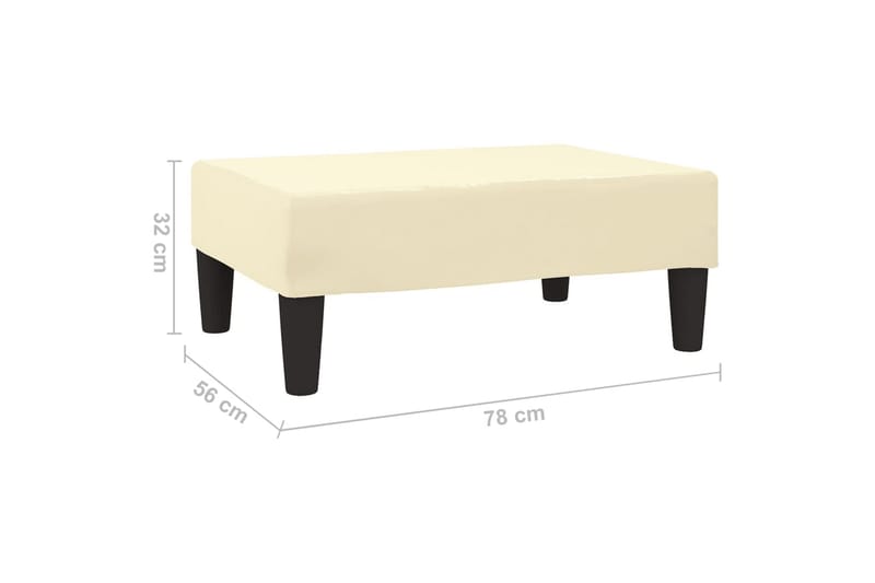 fodskammel 78x56x32 cm kunstlæder cremefarvet - Creme - Puf