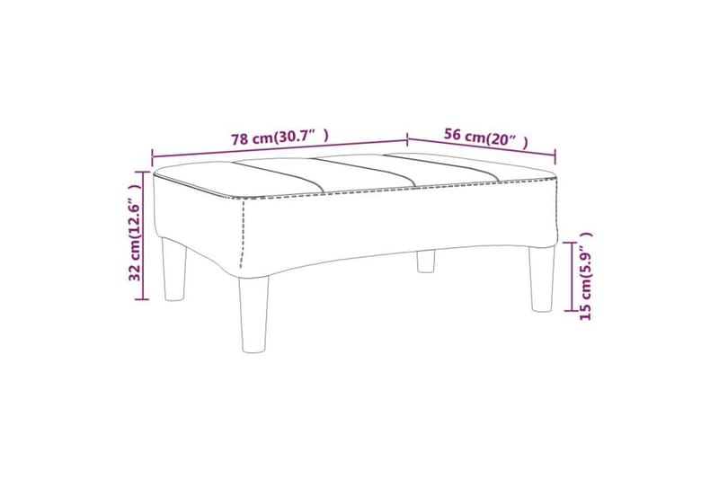 fodskammel 78x56x32 cm stof sort - Sort - Puf