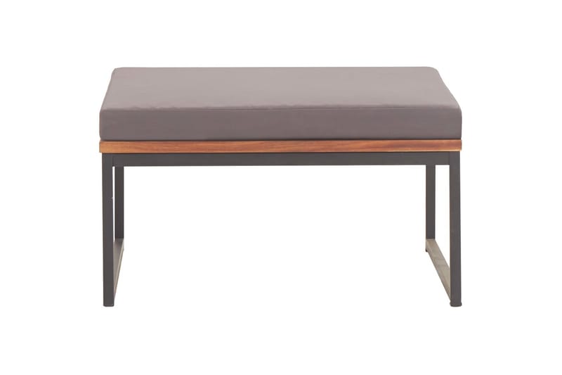Fodskammel Med Hynde 66x66x36 cm Massivt Akacietræ Mørkegrå - Grå - Møbler - Stole & lænestole - Taburet & skammel - Puf