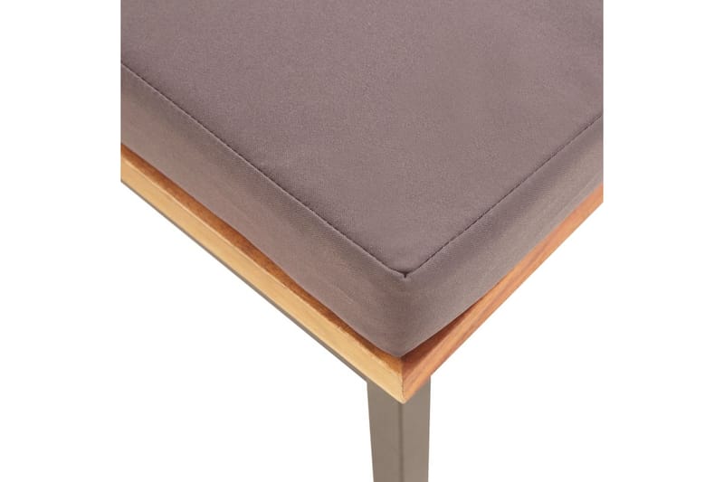 Fodskammel Med Hynde 66x66x36 cm Massivt Akacietræ Mørkegrå - Grå - Møbler - Stole & lænestole - Taburet & skammel - Puf
