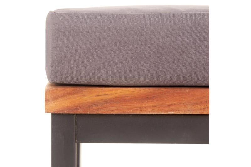 Fodskammel Med Hynde 66x66x36 cm Massivt Akacietræ Mørkegrå - Grå - Møbler - Stole & lænestole - Taburet & skammel - Puf