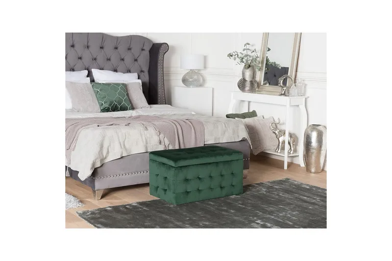 Fodskammel Michigan Grøn - Grøn - Møbler - Stole & lænestole - Taburet & skammel - Puf - Chesterfield puf