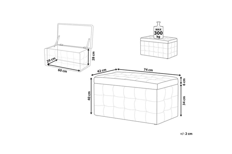 Fodskammel Michigan Hvid - Hvid - Møbler - Stole & lænestole - Taburet & skammel - Puf - Chesterfield puf