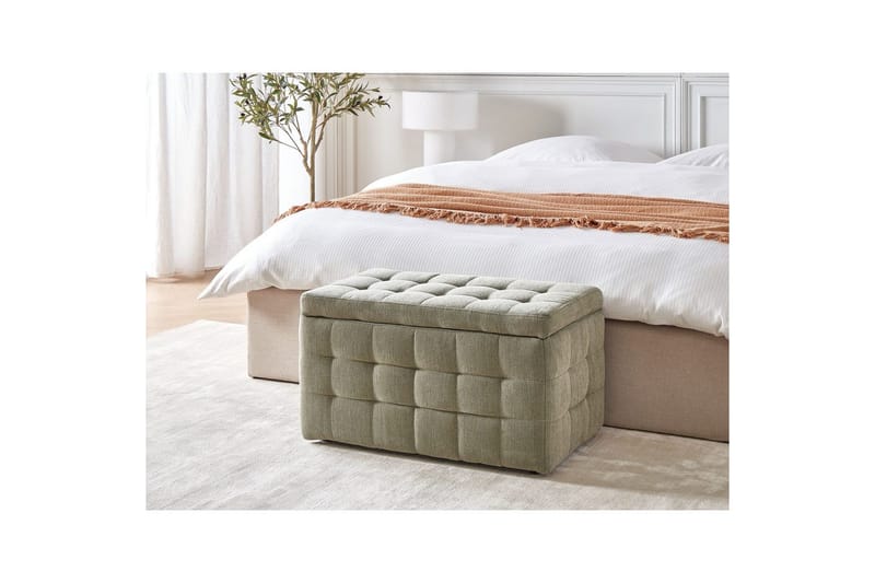 Fodskammel Michigan Olivgrøn - Olivgrøn - Møbler - Stole & lænestole - Taburet & skammel - Puf - Chesterfield puf