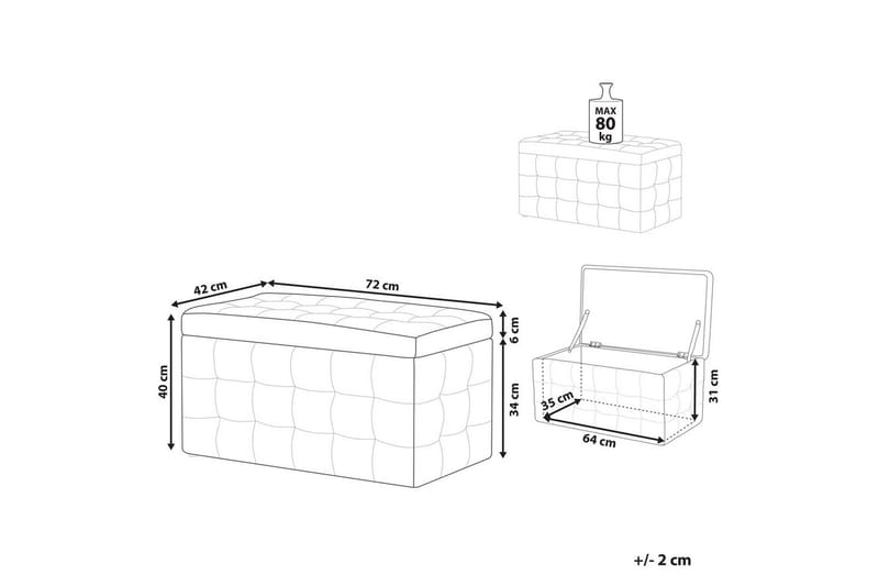 Fodskammel Michigan Rosa - Rosa - Møbler - Stole & lænestole - Taburet & skammel - Puf - Chesterfield puf