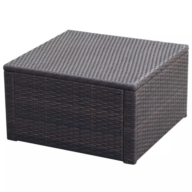 Fodskammel Ottoman I Polyrattan 53 X 53 X 30 Cm Brun - Brun - Puf