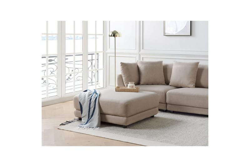 Fodskammel Sigtuna Beige/sort - Beige/sort - Møbler - Stole & lænestole - Taburet & skammel - Puf - Chesterfield puf