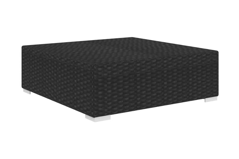 Fodskammel Til Sofa Med Hynde Polyrattan Sort - Møbler - Stole & lænestole - Taburet & skammel - Puf